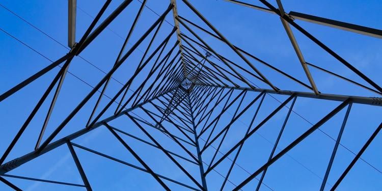 Abstract view of the bottom of a pylon tower