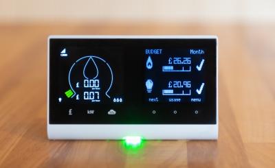 Small screen showing energy consumption