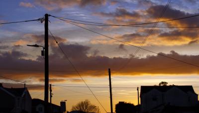 wires at sunset